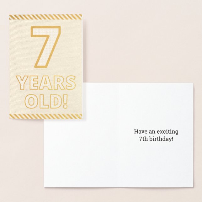Fett, Goldfoil "7 JAHRE ALT!" Geburtskarte Folienkarte (Anzeige)