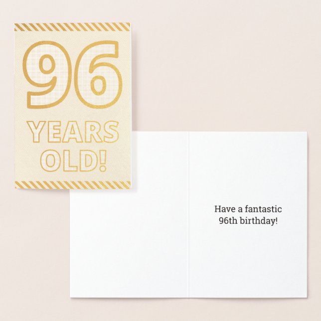 Fett, Goldfoil "96 JAHRE ALT!" Geburtskarte Folienkarte (Anzeige)