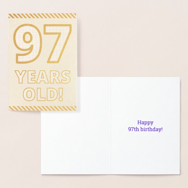 Fett, Goldfoil "97 JAHRE ALT!" Geburtskarte Folienkarte (Anzeige)