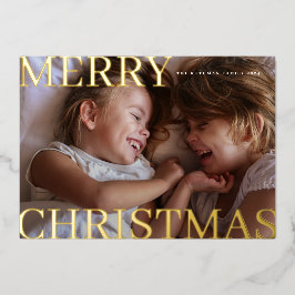 Fett Goldtypografie 5 Foto Frohe Weihnachten Folien Feiertagskarte