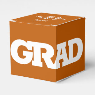 Fett GRAD White auf Burnt Orange Graduation Party Geschenkschachtel