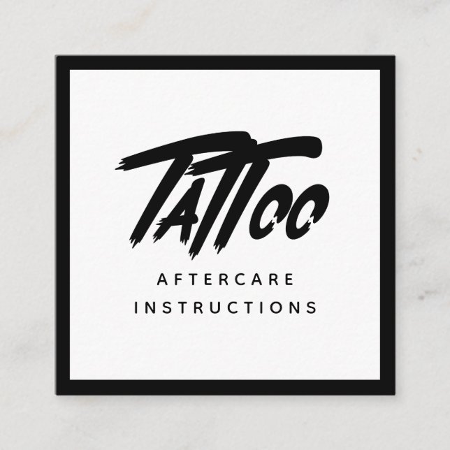 Fett Graffiti Style Tattoo Aftercare Instructions Quadratische Visitenkarte (Vorderseite)