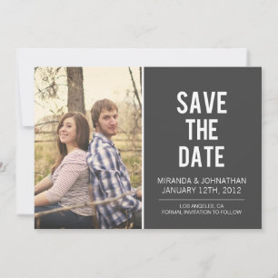 Fett graues Foto Speichern Sie die Datumsangaben Save The Date