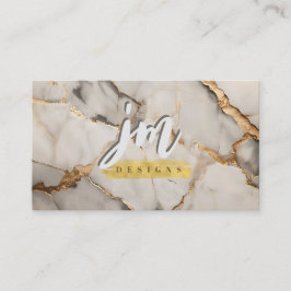 Fett Gray & Gold Marmor Moderne Visitenkarte