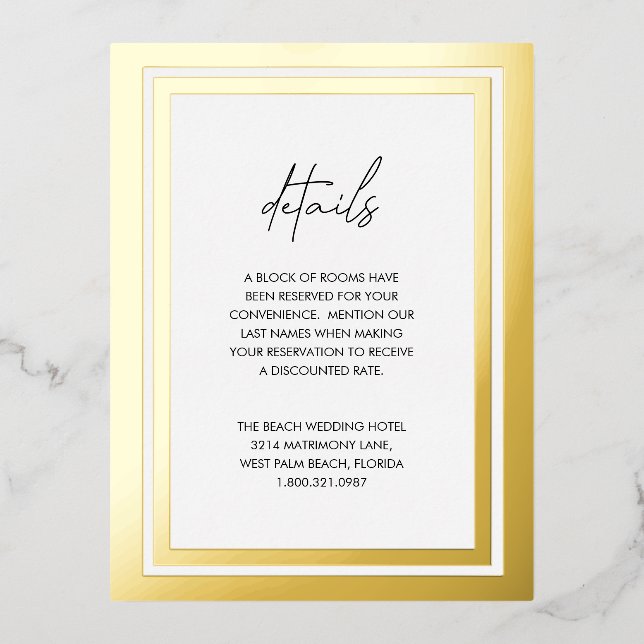 Fett grenzübergreifendes modernes Hochzeitsszenari Folie Einladungspostkarte (Vorderseite)