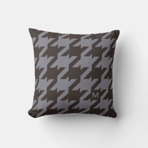 Fett-Hahnentrittmuster-Monogramm aus modernem Stah Kissen