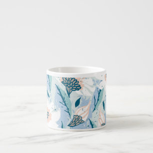 Fett handgemalte Blumen Vintage Espressotasse