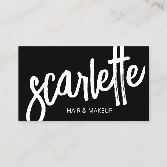 Fett handgeschriebenes Brush Script Black Beauty Visitenkarte (Vorderseite)