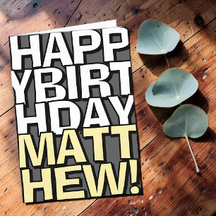 Fett Happy Birthday Benutzerdefinierter Name Gebur Karte