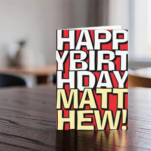Fett Happy Birthday Benutzerdefinierter Name Gebur Karte