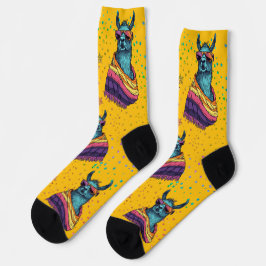 Fett, hell Llama in Sonnenbrillendesign Socken