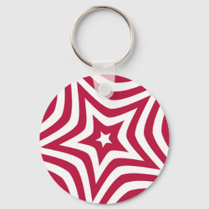 Fett & hell Rot & Weißer Stern in einem Vector-Mus Schlüsselanhänger