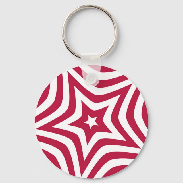 Fett & hell Rot & Weißer Stern in einem Vector-Mus Schlüsselanhänger (Vorderseite)