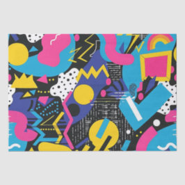 Fett helle Farben 90er Abstraktes Funky Art Muster Seidenpapier
