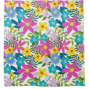Fett helles, modernes Design tropischer Blume Duschvorhang