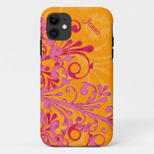 Fett Hot Pink Orange Elegant Floral iPhone 5 stark title_seo2