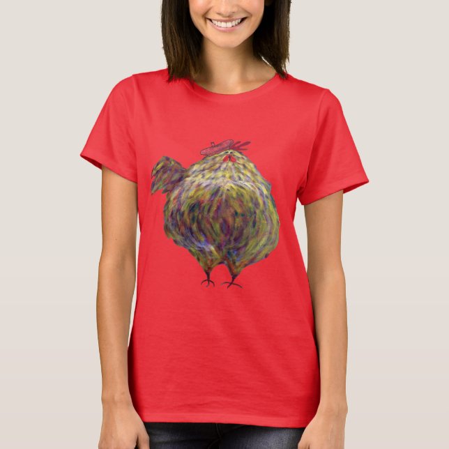 Fett Hühnchen mit Beret Will nach Provence T-Shirt (Vorderseite)