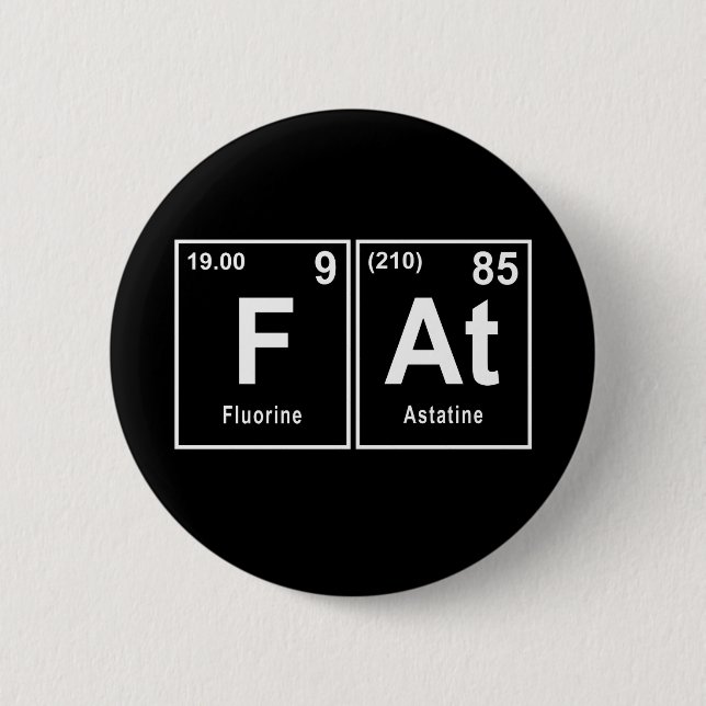 Fett im chemischen Symbol für Menschen, die Foody Button (Vorderseite)