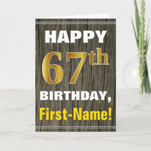 Fett, Imitate Holz, Imitate Gold 67. Geburtstag +  Karte