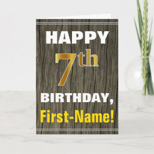 Fett, Imitate Holz, Imitate Gold 7. Geburtstag + N Karte