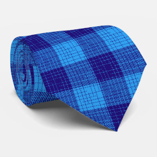 Fett kariert, Design mit blauem Kreuzschachbrettmu Krawatte