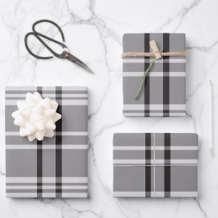 Fett kariertes modernes minimalistisches Geschenk Geschenkpapier Set