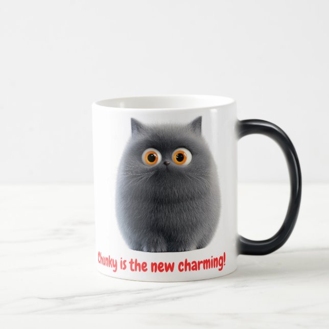 Fett-Katze - Chunky ist der neue Charme Verwandlungstasse (Rechts)