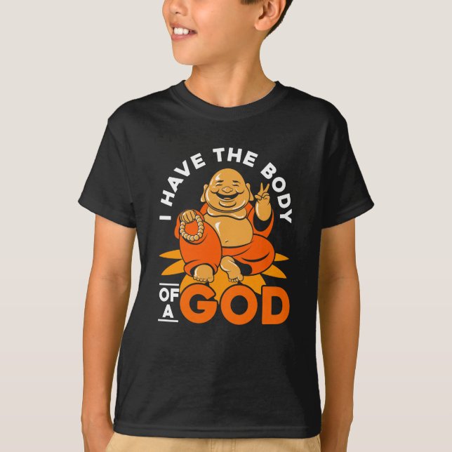 Fett Körper eines Buddha Funny Gym Fitness T-Shirt (Vorderseite)