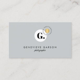 Fett kreative Monogram Logo Grau Social Media Visitenkarte