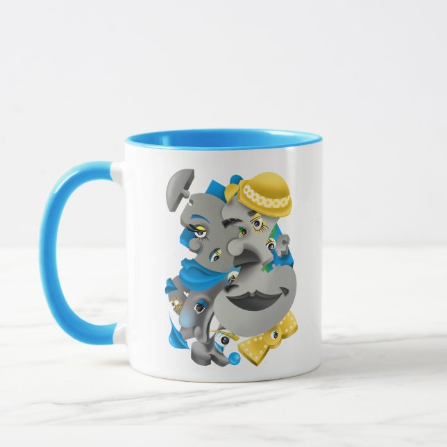 Fett & künstlerische Keramik Kaffee Tasse (Links)