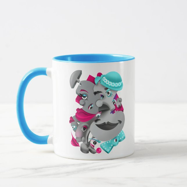 Fett & künstlerische Keramik Kaffee Tasse (Links)
