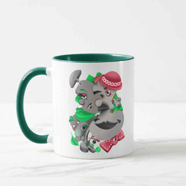Fett & künstlerische Keramik Kaffee Tasse (Links)