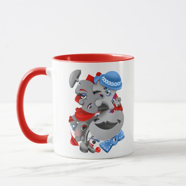 Fett & künstlerische Keramik Kaffee Tasse (Links)