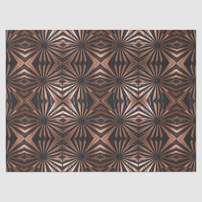 Fett Kupfer Schwarz-Star-Muster Decoupage Seidenpapier (Vorderseite)