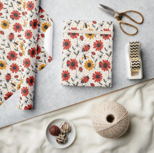 Fett Ladybug Design Geschenkpapier