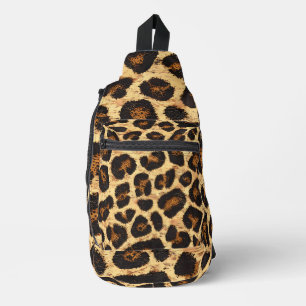 Fett Leopard Print Sling Backpack Crossbody Bag