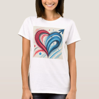 Fett Liebe Power - Frauensymbol in Rot und Blau T-Shirt