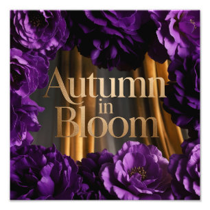 Fett lila florale Randgestaltung Herbst Statement Fotodruck
