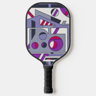 Fett Lila Rosa Geometrisch Abstrakt Industriell De Pickleball Schläger