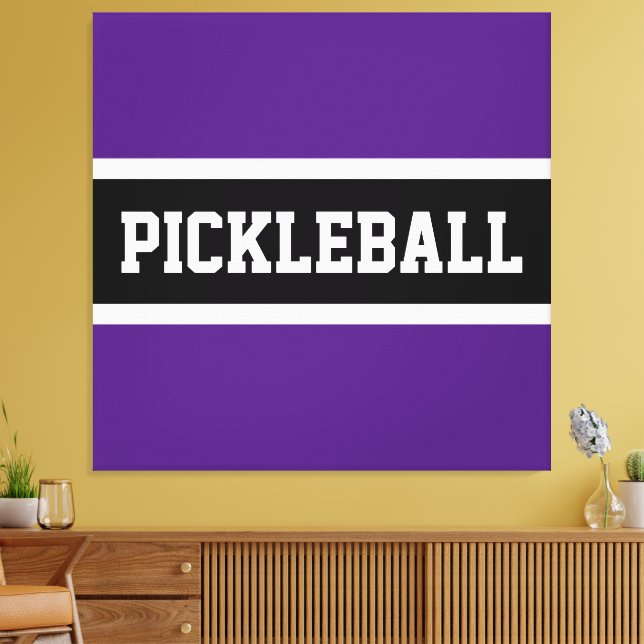 Fett Lila schwarze Sportbriefe PICKLEBALL Text Leinwanddruck (Insitu (Wohnzimmer))