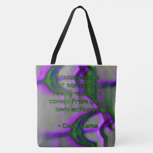 Fett Lila und grün inspirierend "Tasche & Zitat" Tasche