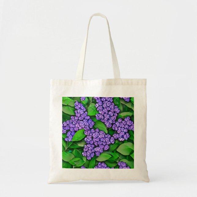 Fett Lilac Blume Leinwand Tasche (Vorne)
