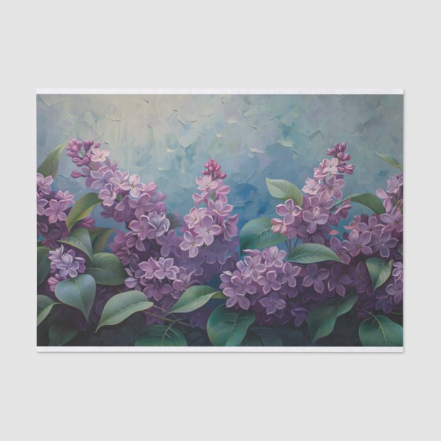 Fett Lilac-Blume Ölmalerei Dekoupage Seidenpapier (Vorderseite)