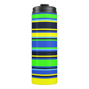 Fett Limon, blau und gelb gestreifter Tumbler Thermosbecher