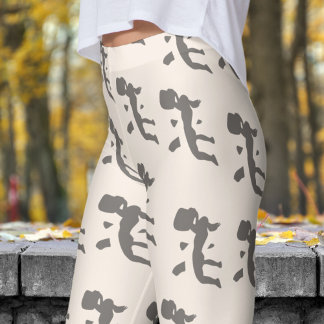 Fett Linde White Womens Rock Climbing Muster Leggings