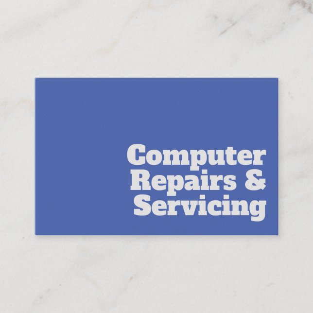 Fett & löschen von Computerreparaturen und Service Visitenkarte (Vorderseite)