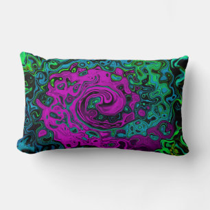Fett Magenta Abstract Groovy Flüssige Kunst Wirbel Lendenkissen