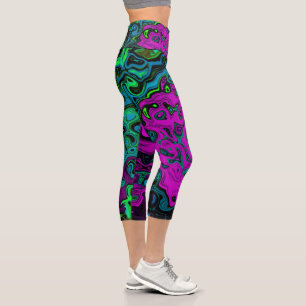 Fett Magenta Abstract Groovy Flüssigkeitskunst-Wir Capri Leggings