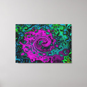 Fett Magenta Abstract Groovy Flüssigkeitskunst-Wir Leinwanddruck