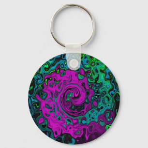 Fett Magenta Abstract Groovy Flüssigkeitskunst-Wir Schlüsselanhänger
